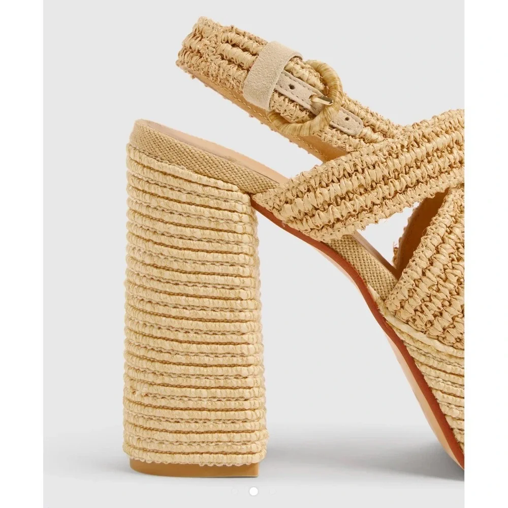 Castaner Espadrille Platform Sandals Woven Raffia‎ Heels Summer Size 39